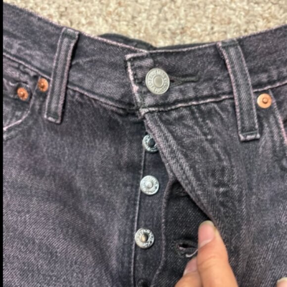 LEVI'sm LEVIS RIBCAGE STRAIGHT ANKLE JEANS BUTTON FRONT TINTED SKY NWOT $98 26 w - Picture 9 of 9